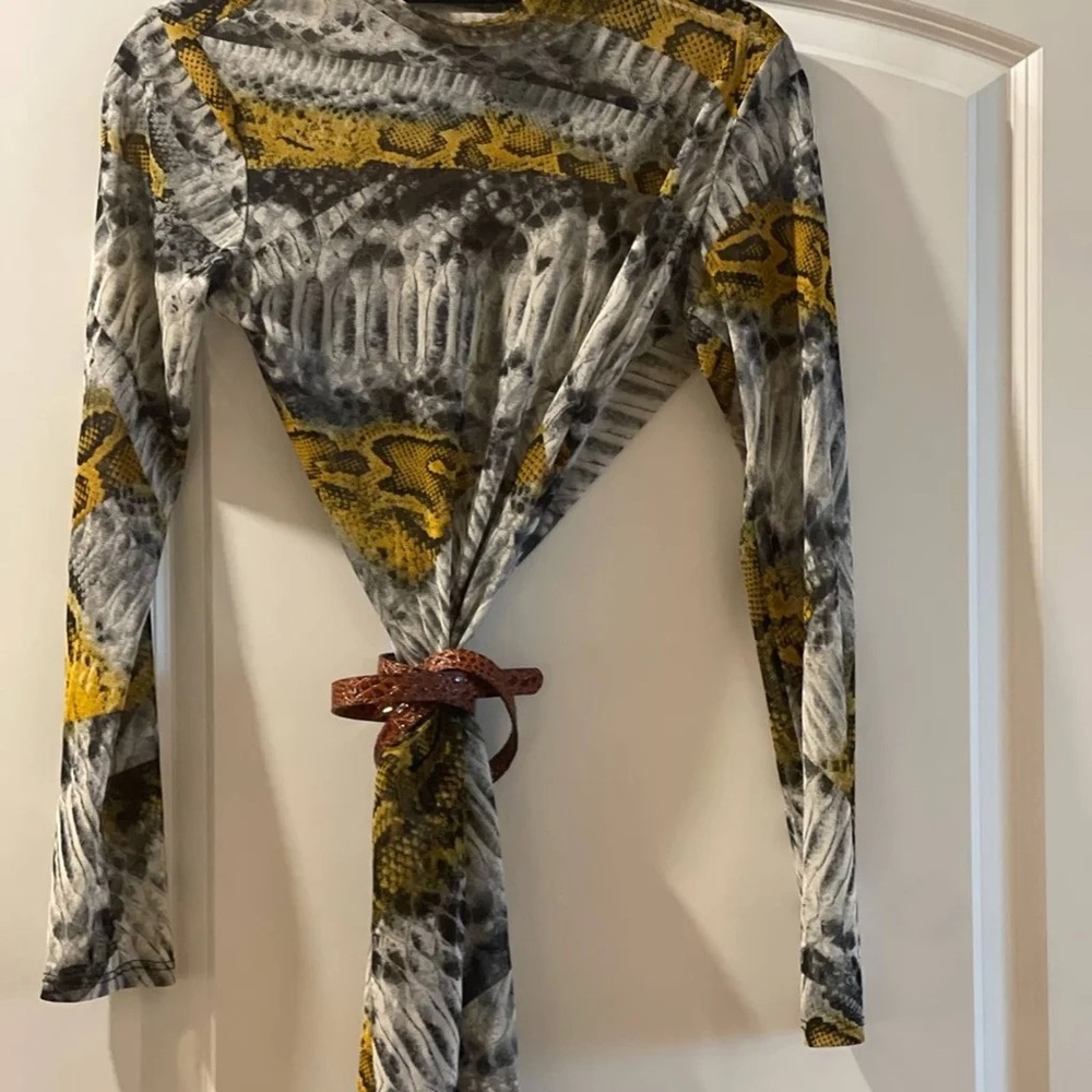 Long Sleeve Snake Print Dress